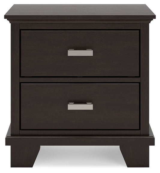 Covetown - Dark Brown - Two Drawer Night Stand - Hornell Furniture Outlet