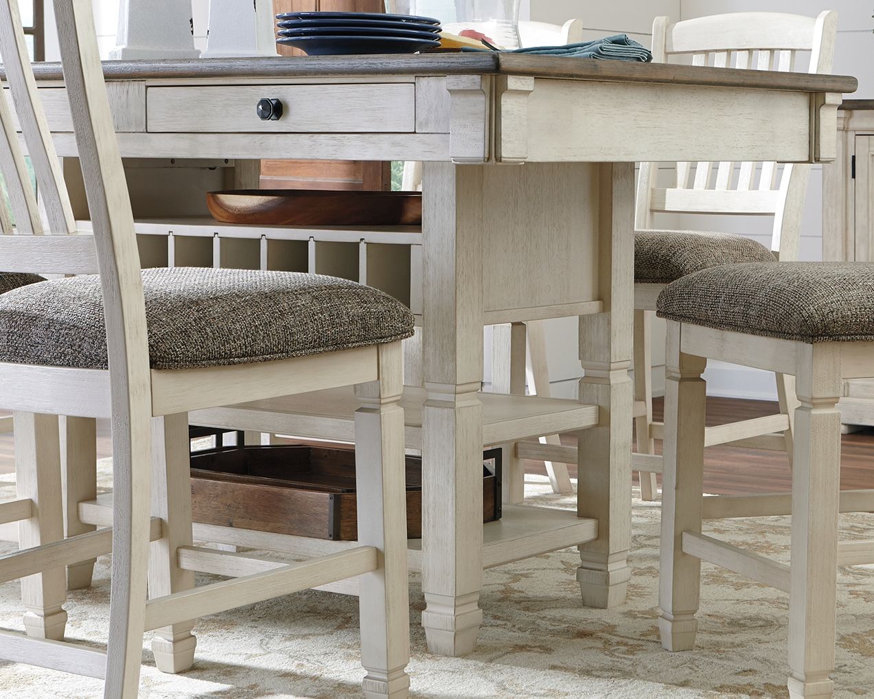 Bolanburg - Beige - Rectangular Dining Room Counter Table - Hornell Furniture Outlet