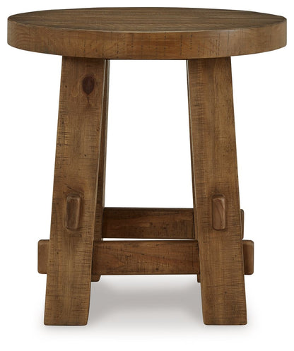 Mackifeld - Warm Brown - Round End Table - Hornell Furniture Outlet