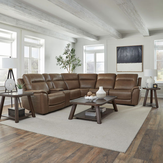 Collins - 6 Piece Sectional - Brown - Hornell Furniture Outlet
