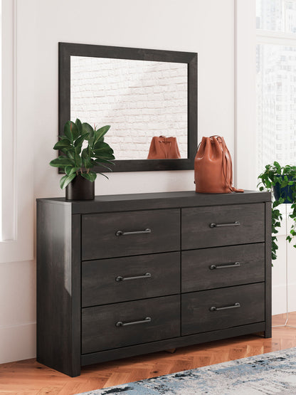 Hollivern - Dark Gray - Dresser And Mirror - Hornell Furniture Outlet