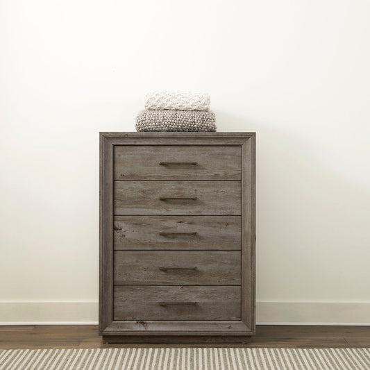 Horizons - 5 Drawer Chest - Gray - Hornell Furniture Outlet
