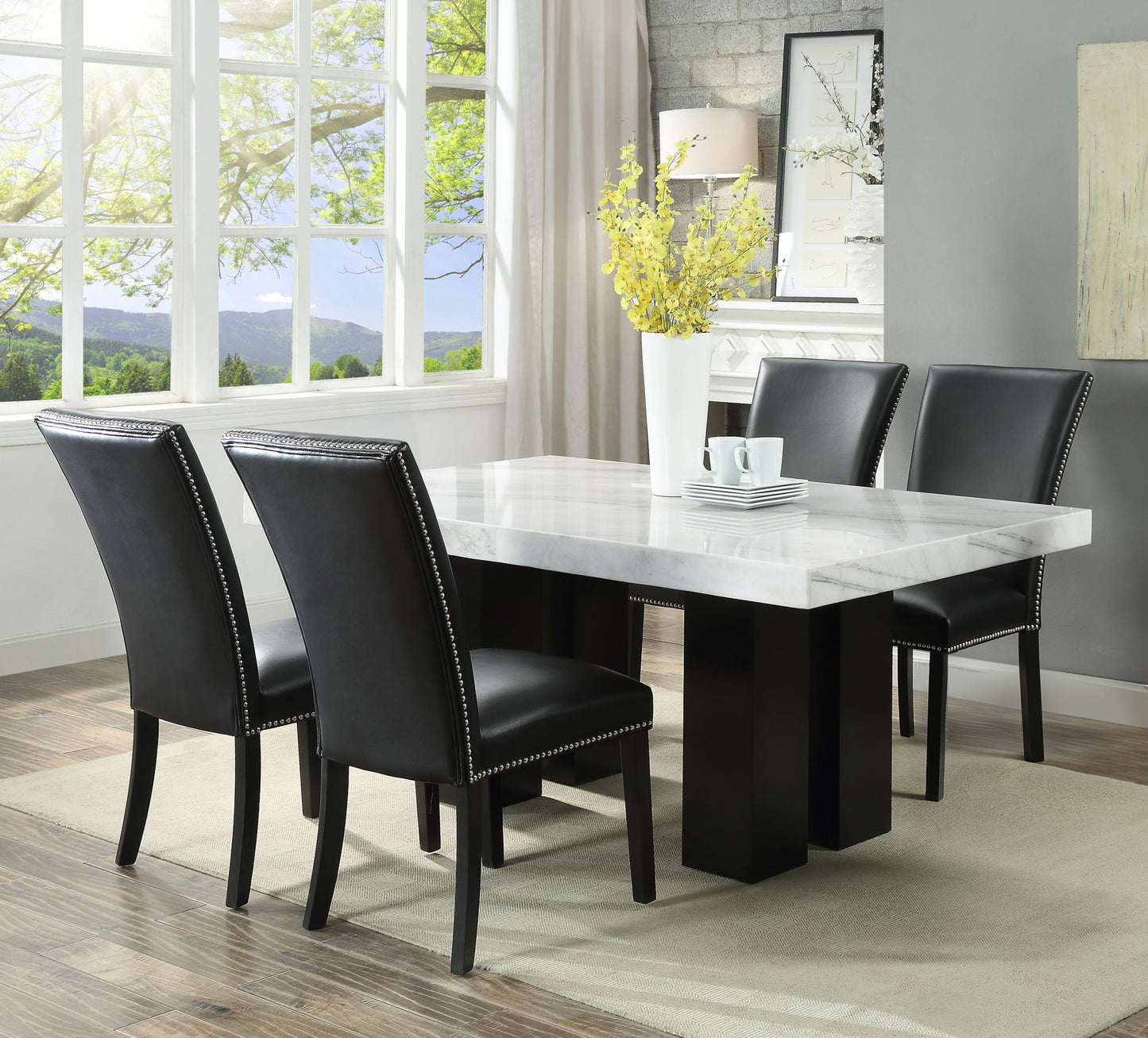 Camila - Rectangular Dining Set - White Top - Hornell Furniture Outlet