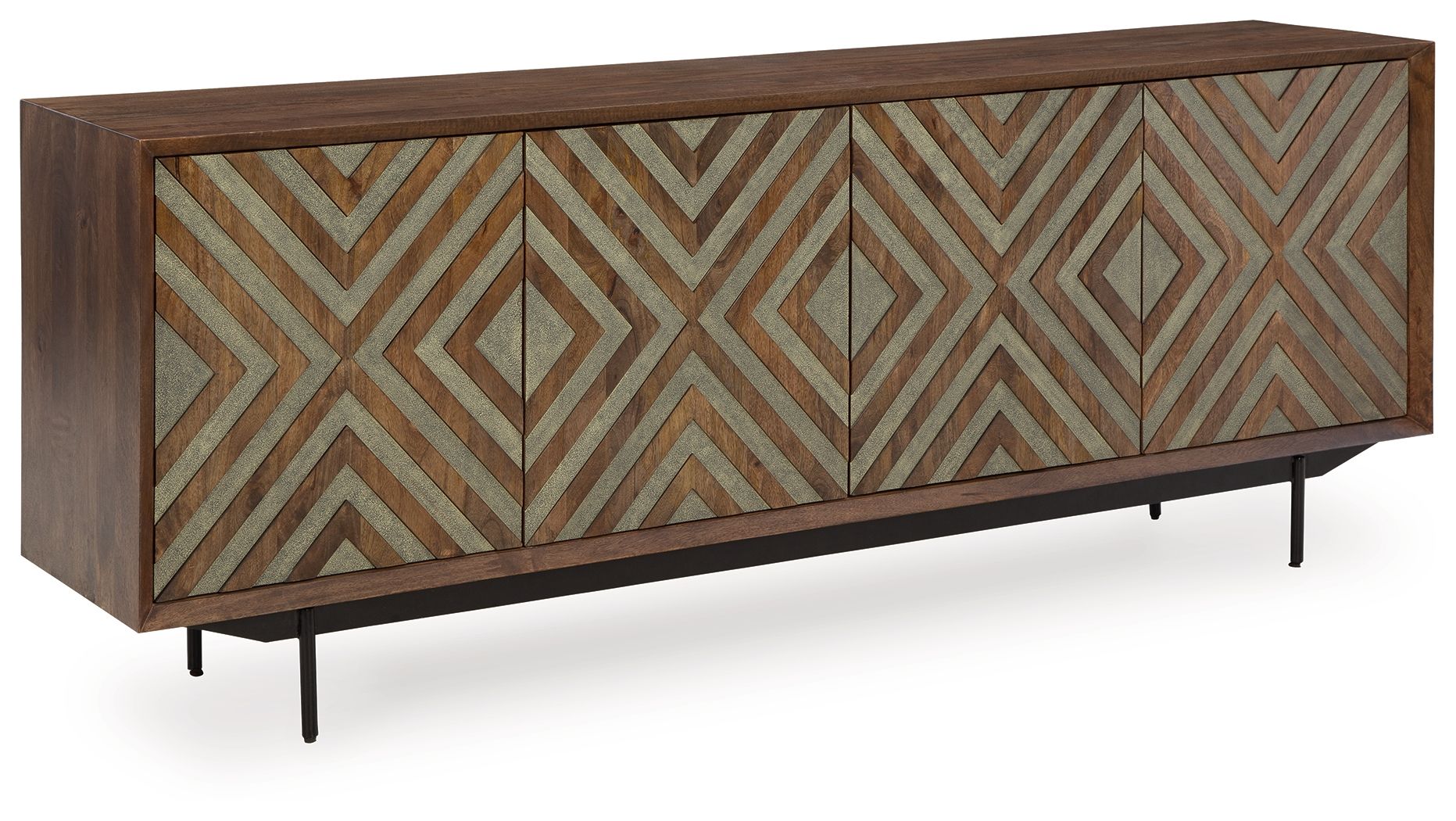 Dreggan - Brown / Gold Finish - Accent Cabinet - Hornell Furniture Outlet