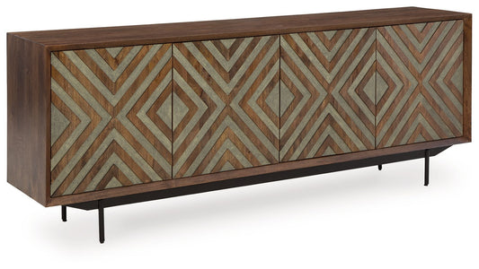 Dreggan - Brown / Gold Finish - Accent Cabinet - Hornell Furniture Outlet
