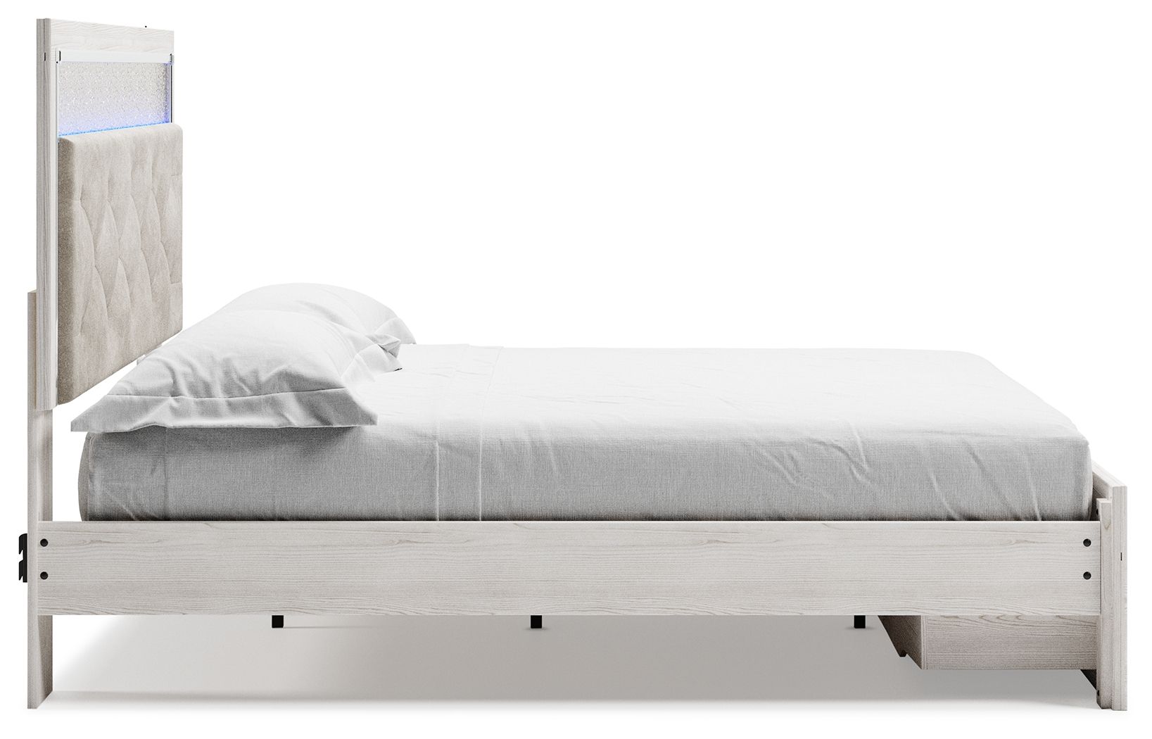 Altyra - White - King Upholstered Storage Bed - Hornell Furniture Outlet