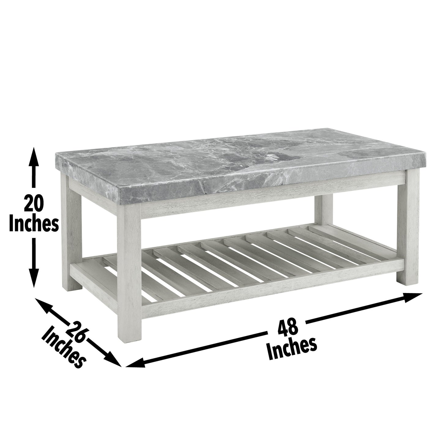 Canova - 3 Piece Gray Marble Table Set - White - Hornell Furniture Outlet