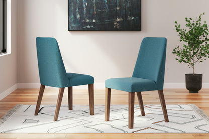 Lyncott - Blue / Brown - Dining Uph Side Chair (Set of 2) - Hornell Furniture Outlet