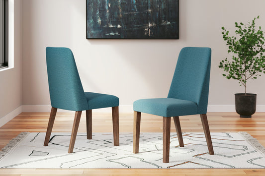 Lyncott - Blue / Brown - Dining Uph Side Chair (Set of 2) - Hornell Furniture Outlet