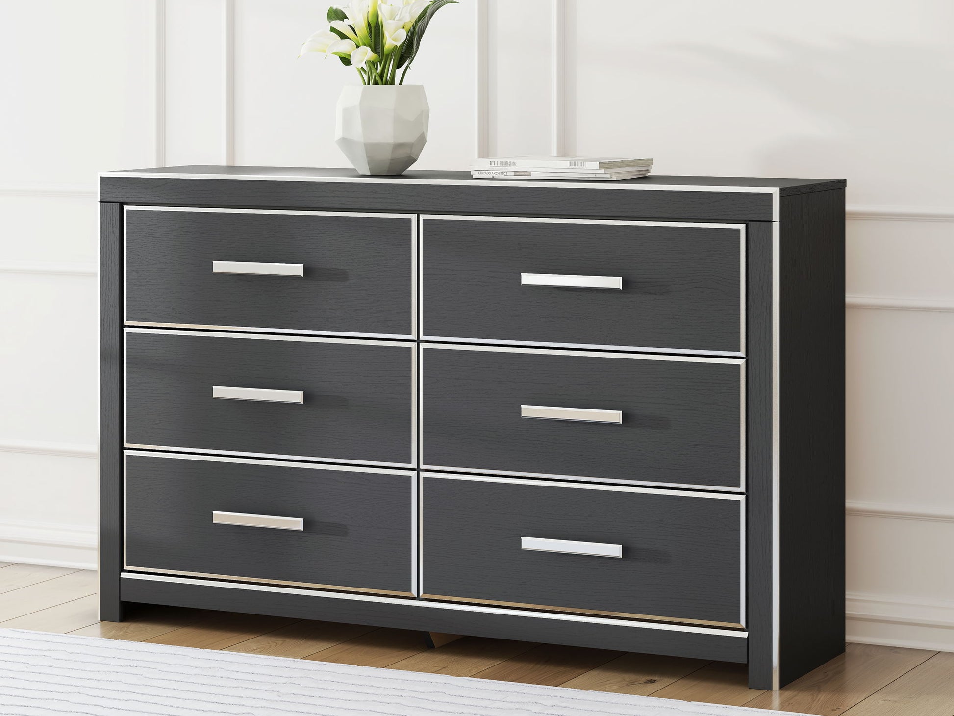 Zuraleus - Black - Six Drawer Dresser - Hornell Furniture Outlet