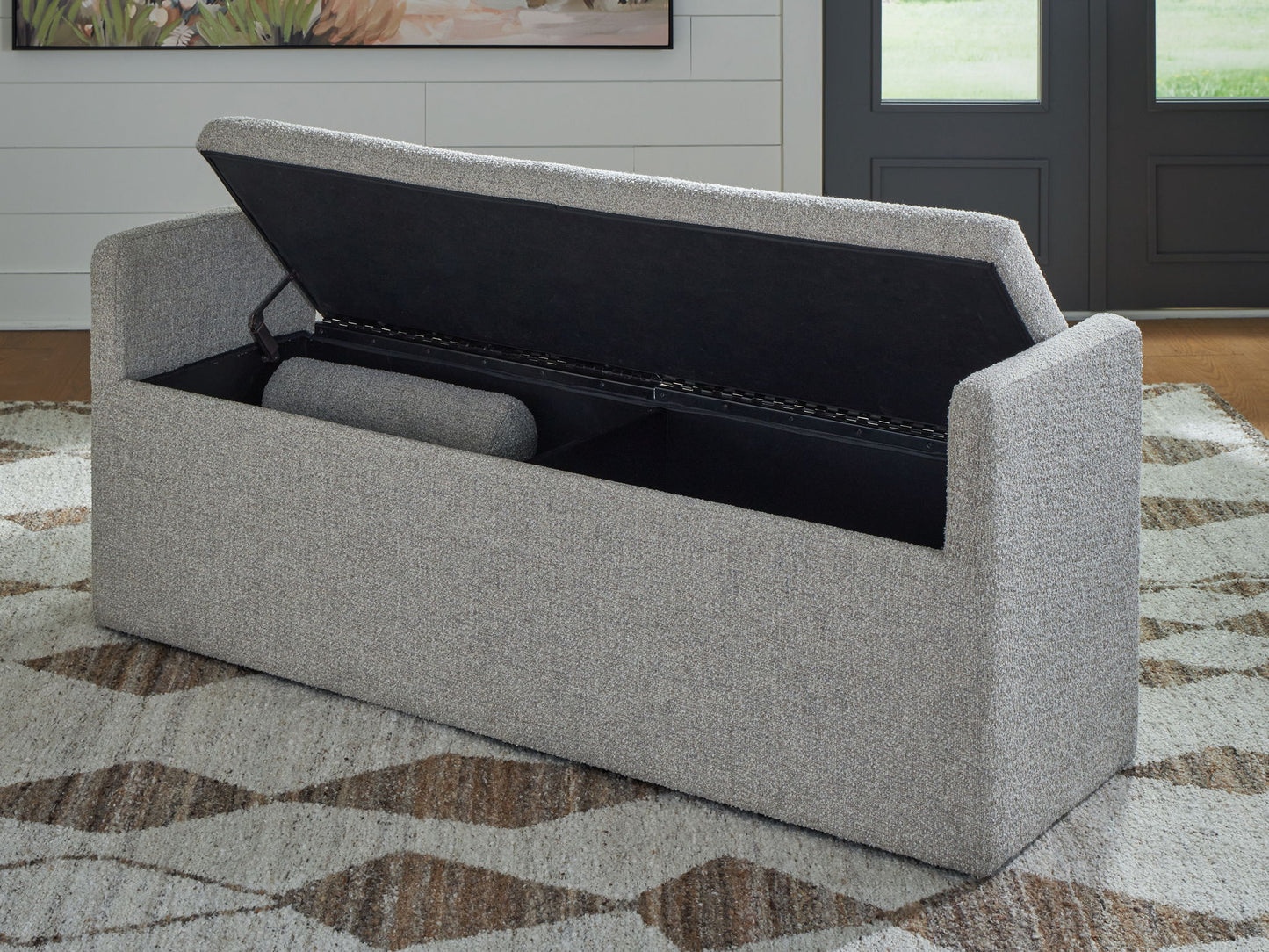 Galliden - Beige - Large Upholstered Dining Room Bench - Hornell Furniture Outlet