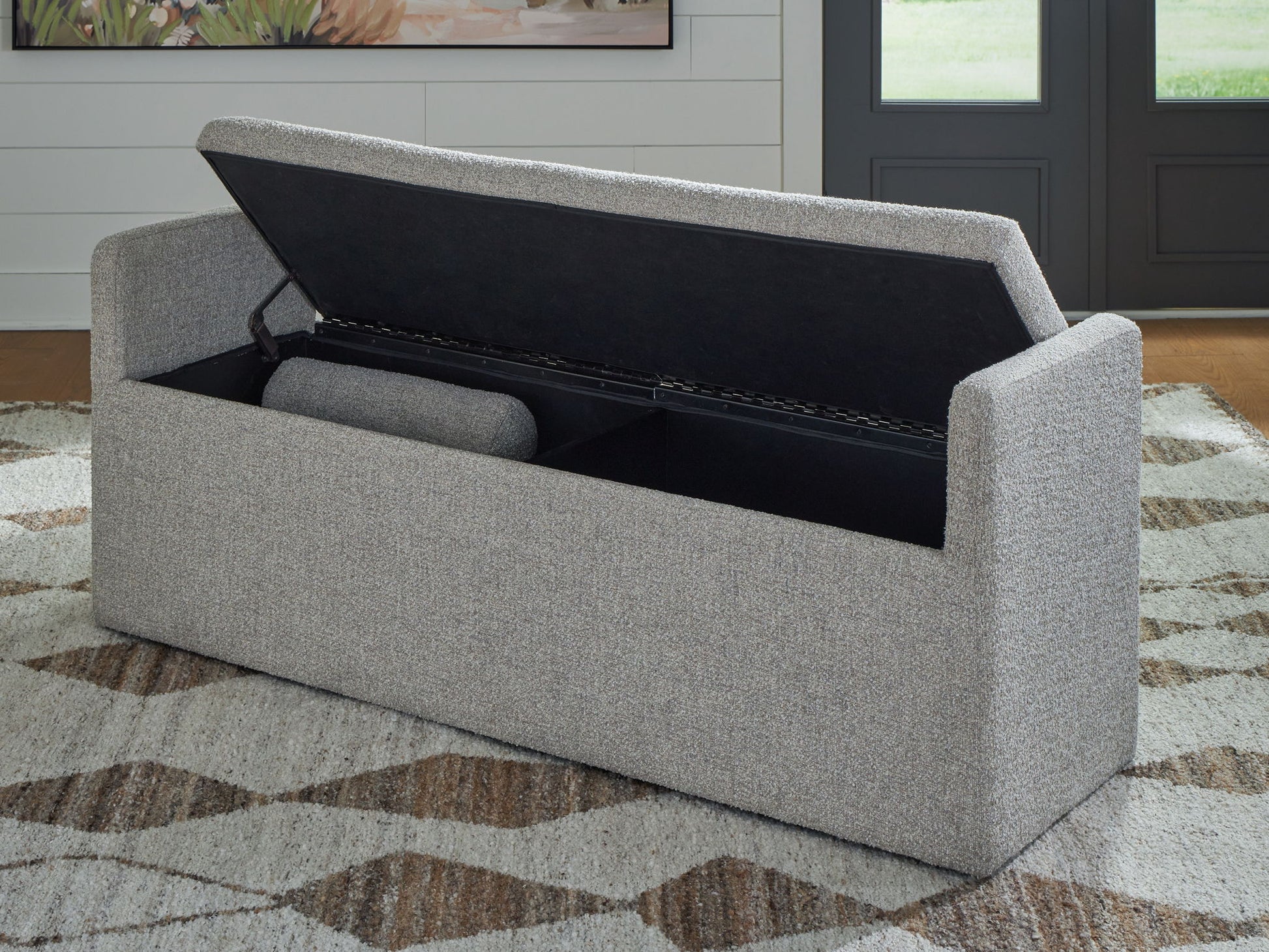 Galliden - Beige - Large Upholstered Dining Room Bench - Hornell Furniture Outlet