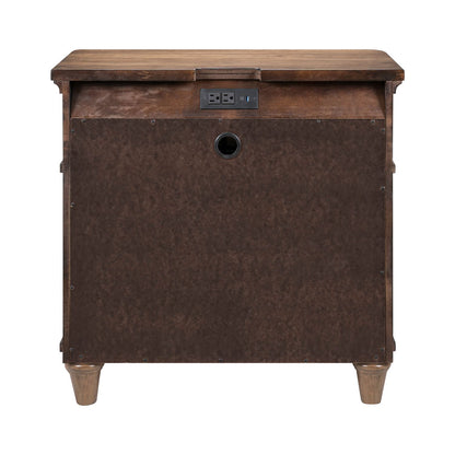 Harrison Heights - Nightstand With Charging Station - Sienna - Hornell Furniture Outlet