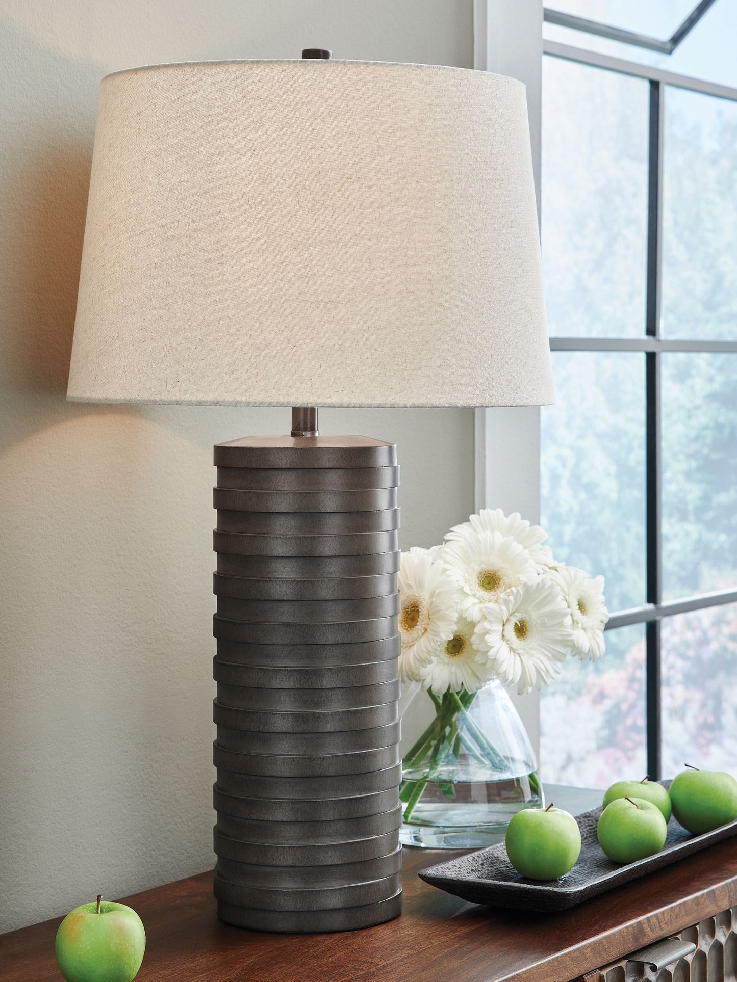 Neilett - Poly Table Lamp (Set of 2) - Antique Brown - Hornell Furniture Outlet