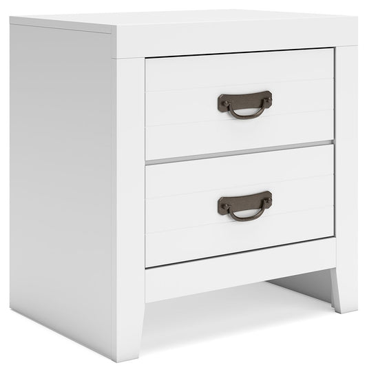 Binterglen - White - Two Drawer Night Stand - Hornell Furniture Outlet