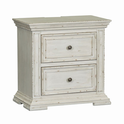 Big Valley - 2 Drawer Night Stand w/ Charging Station - Hornell Furniture Outlet