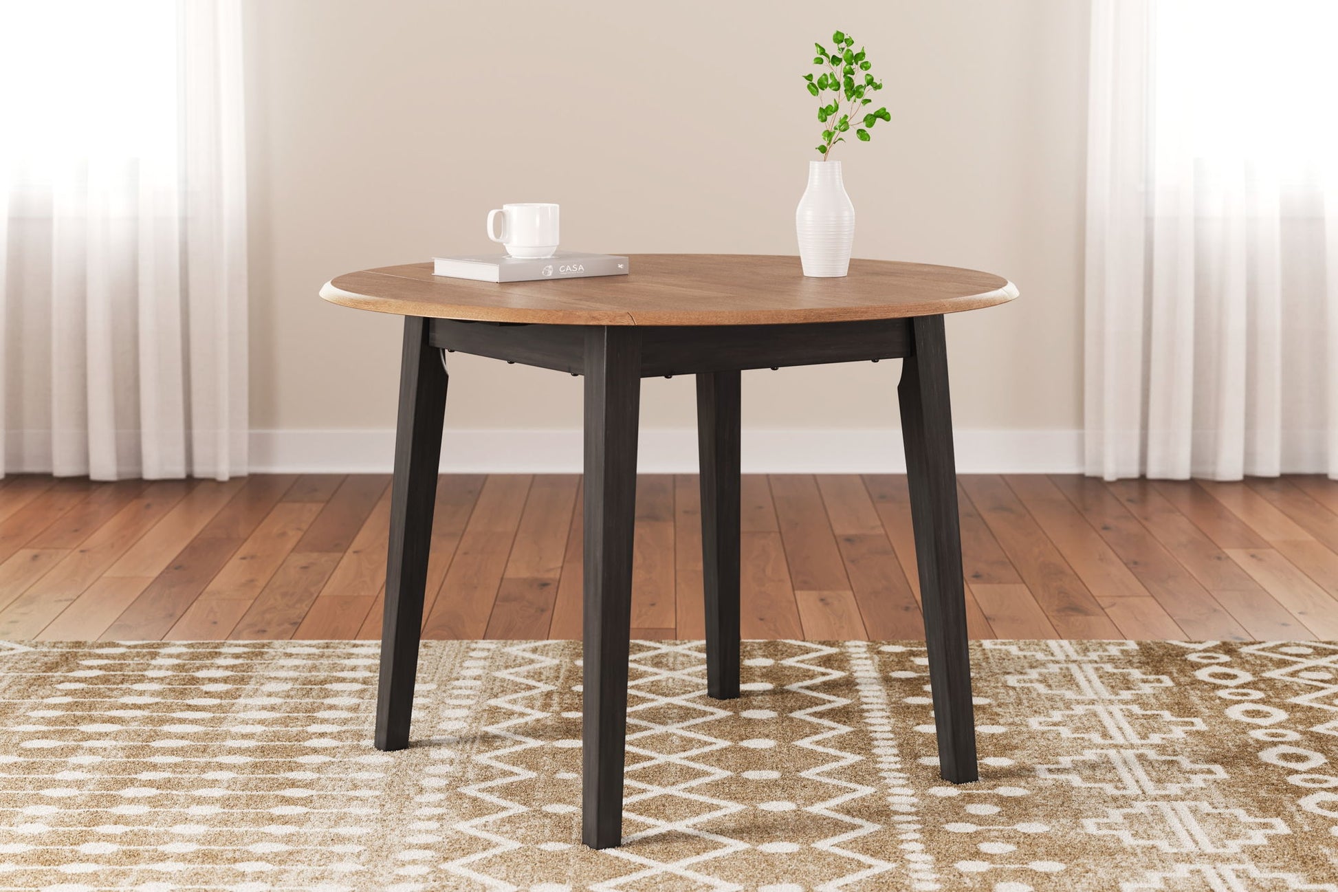 Gesthaven - Round Dining Room Drop Leaf Table - Hornell Furniture Outlet