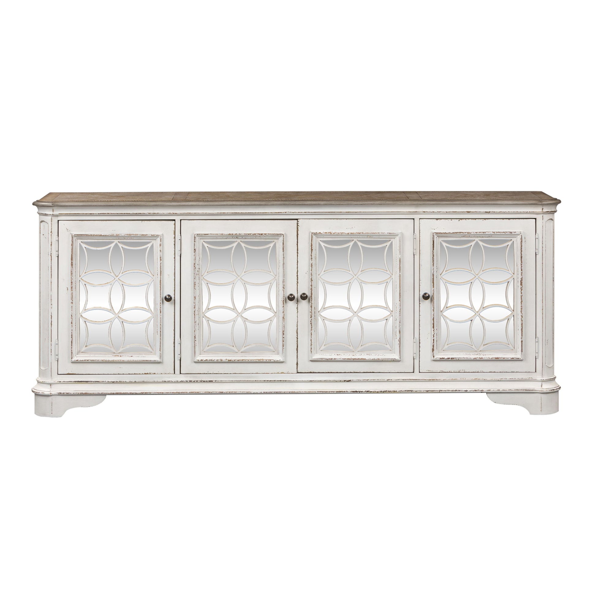 Magnolia Manor - 4 Doors TV Console - White - Hornell Furniture Outlet