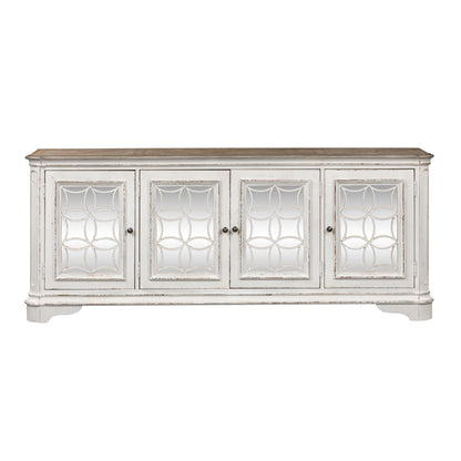 Magnolia Manor - 4 Doors TV Console - White - Hornell Furniture Outlet