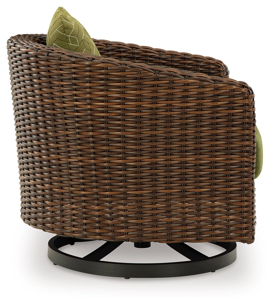Horizon Hall - Brown / Green - Swivel Lounge With Cushion - Hornell Furniture Outlet
