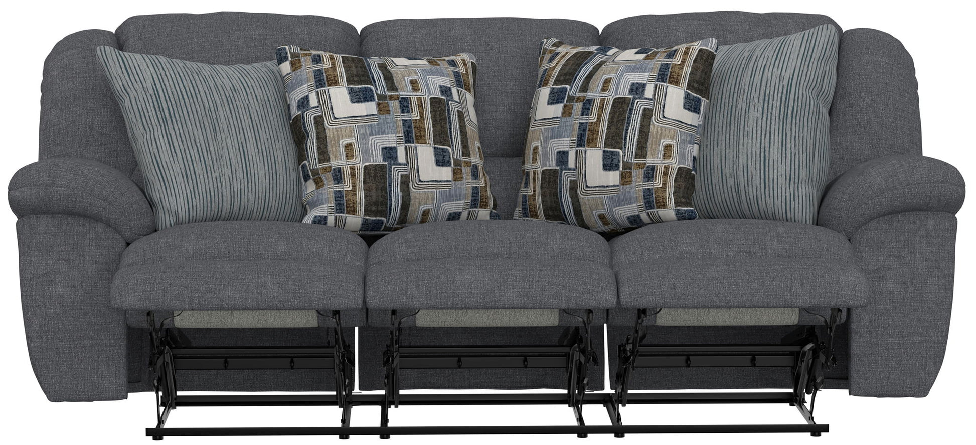Trifecta - Sofa With 3 Recliners and Drop Down Table - Hornell Furniture Outlet