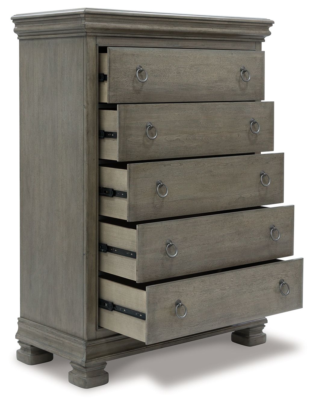 Lexorne - Gray - Five Drawer Chest - Hornell Furniture Outlet