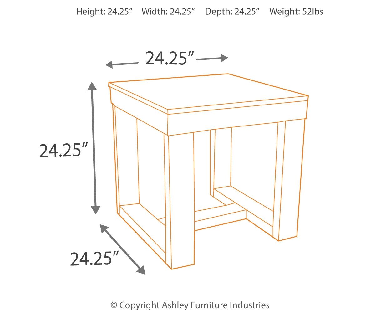 Watson - Dark Brown - Square End Table - Hornell Furniture Outlet