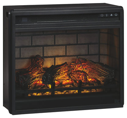 Willowton - Whitewash - 2 Pc. - TV Stand with Faux Firebrick Fireplace Insert - Hornell Furniture Outlet