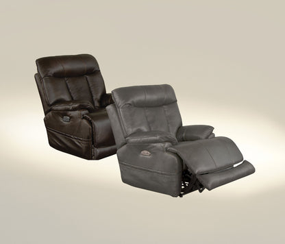 Naples - Power Lay Flat Recliner With Extended Ottoman - Chocolate - Hornell Furniture Outlet