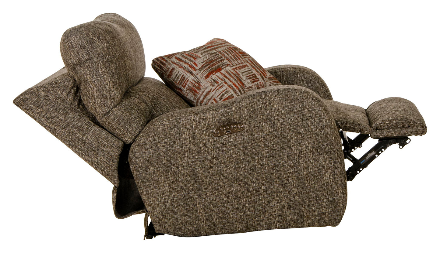 Liam - Power Headrest Power Lay Flat Recliner - Coal - Hornell Furniture Outlet