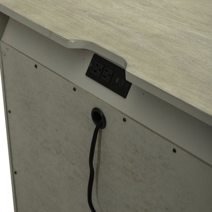 Brentwood - 3 Drawer Nightstand With Charging Station - Sandstone - Hornell Furniture Outlet