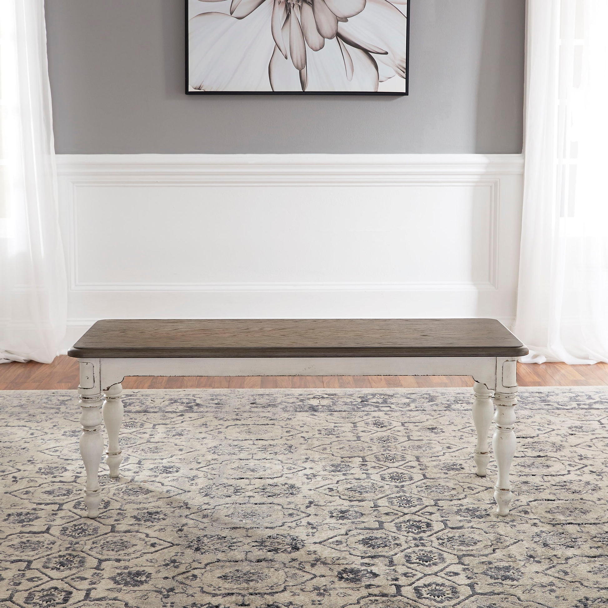 Magnolia Manor - Dining Bench - White - Hornell Furniture Outlet