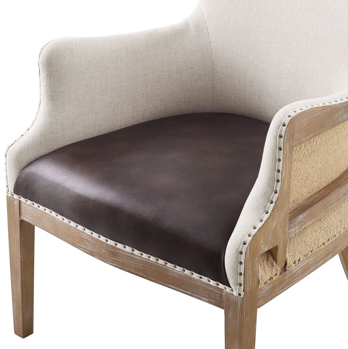 George - Wingback Accent Chair - Two Tone - Hornell Furniture Outlet