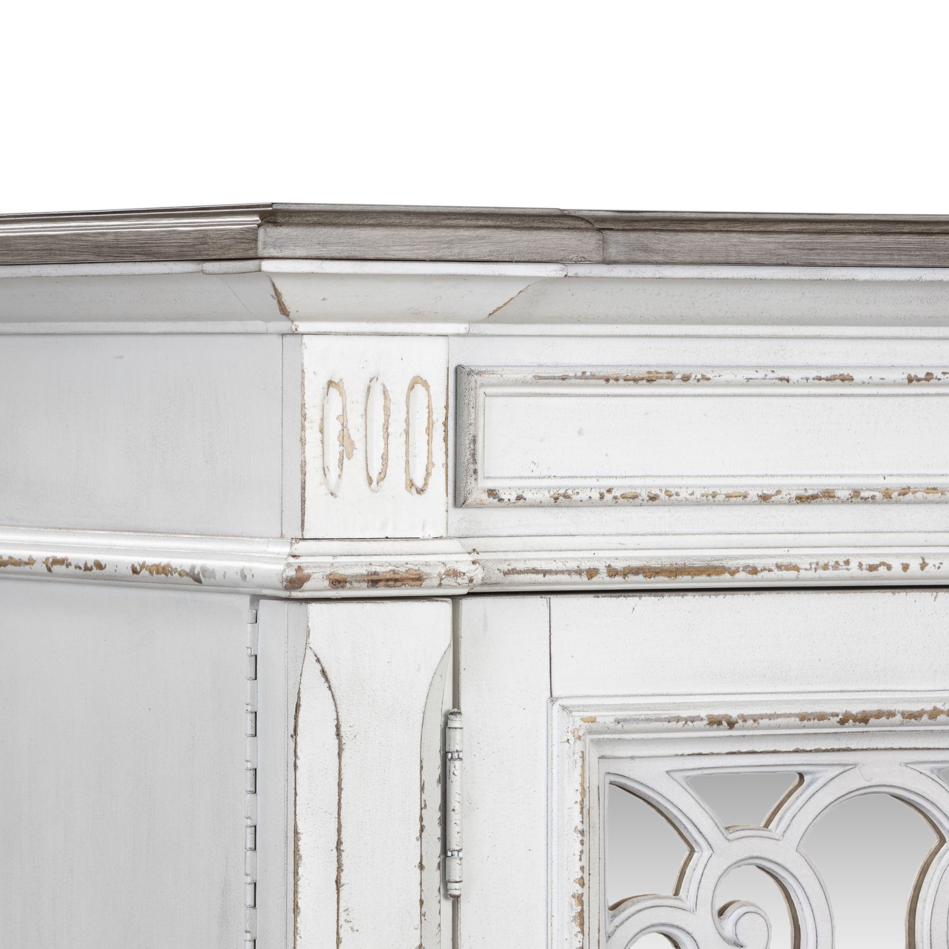 Abbey Park - Mirrored Door Chest - White - Hornell Furniture Outlet