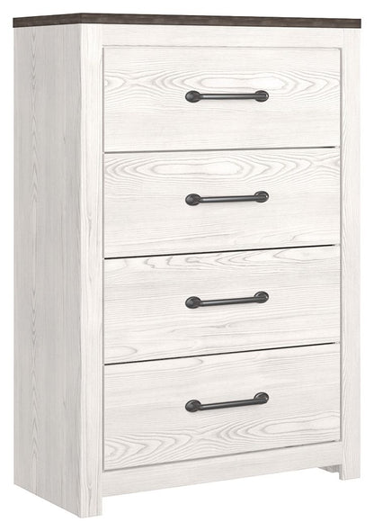 Gerridan - White / Gray - Four Drawer Chest - Hornell Furniture Outlet
