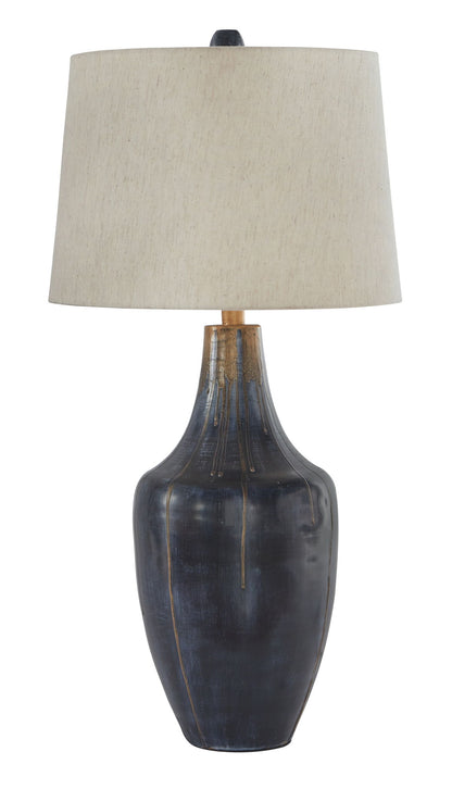 Evania - Indigo - Metal Table Lamp - Hornell Furniture Outlet