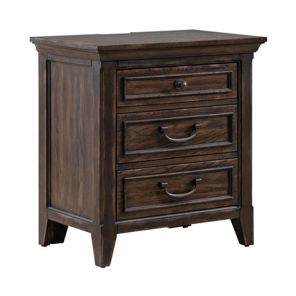 Paradise Valley - Nightstand With Charging Station - Dark Brown - Hornell Furniture Outlet