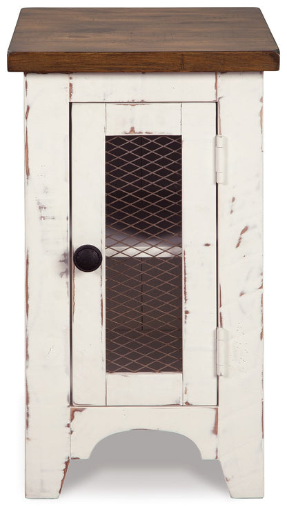 Wystfield - Chair Side End Table - White / Brown - Hornell Furniture Outlet