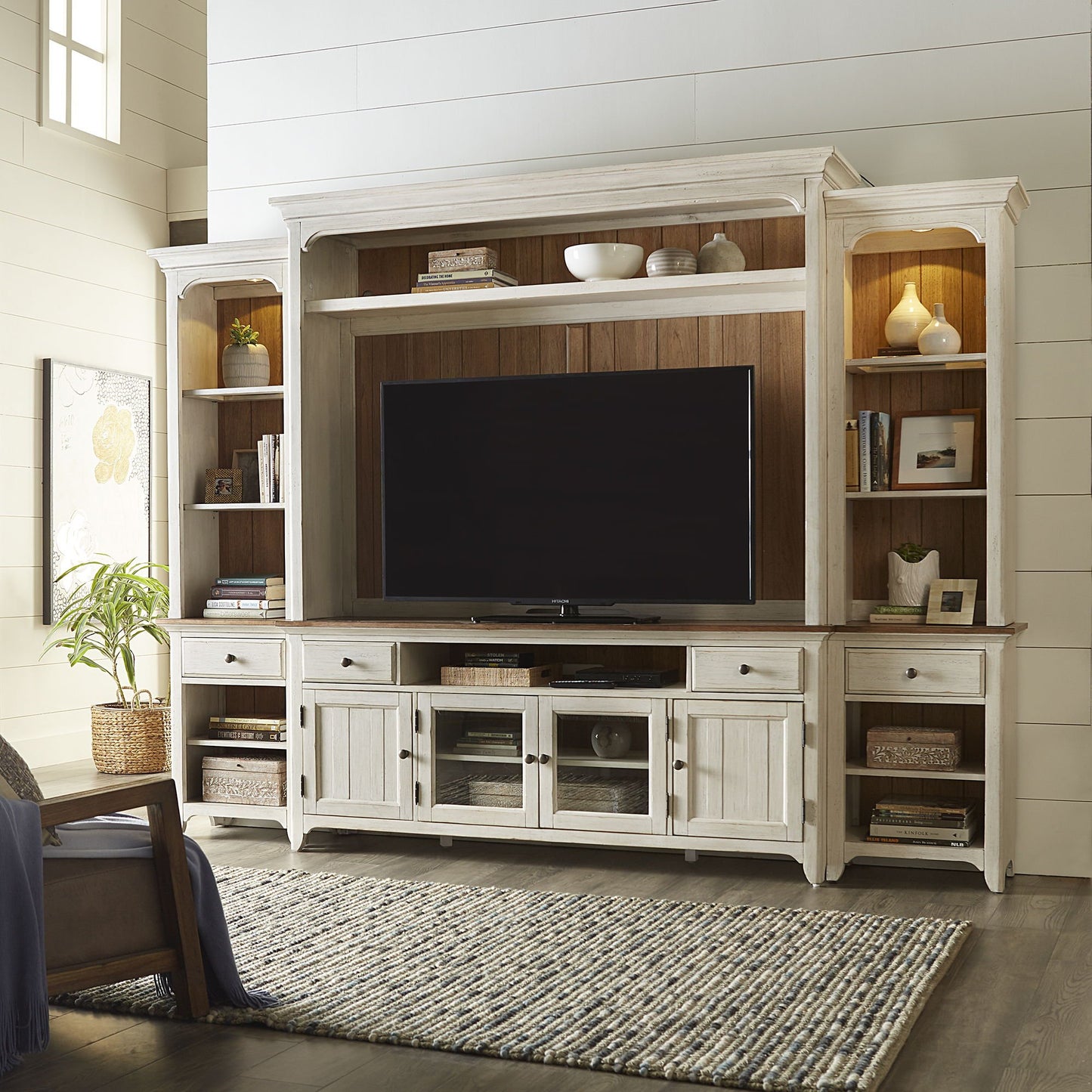 Farmhouse Reimagined - Entertainment Center - Hornell Furniture Outlet