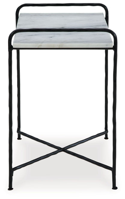 Ashber - White / Black - Accent Table - Hornell Furniture Outlet
