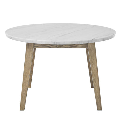 Vida - Marble Top Round Dining Table - White - Hornell Furniture Outlet
