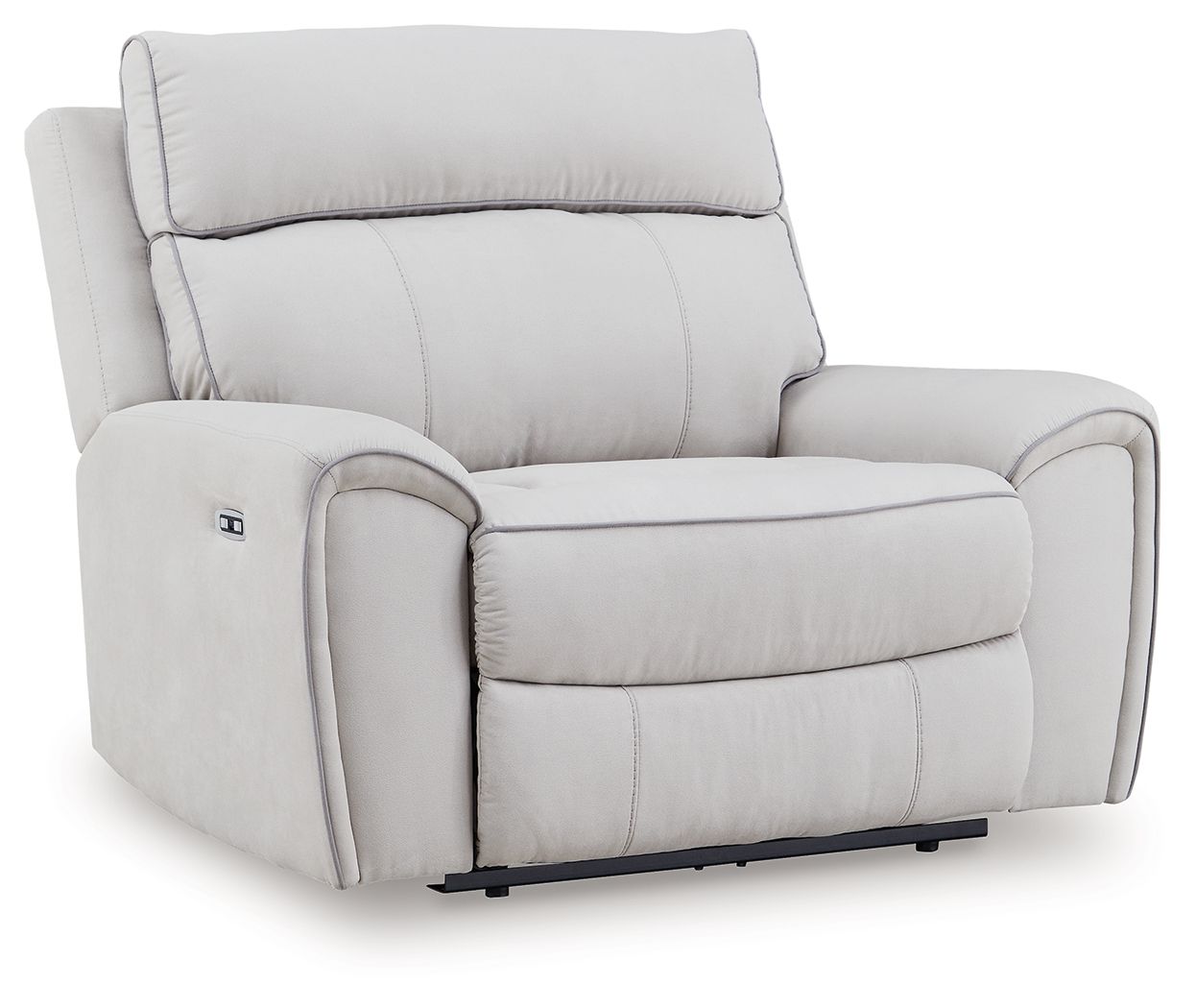 Social Pointe - Pearl / Ash - Power Recliner / Adjustable Headrest - Hornell Furniture Outlet