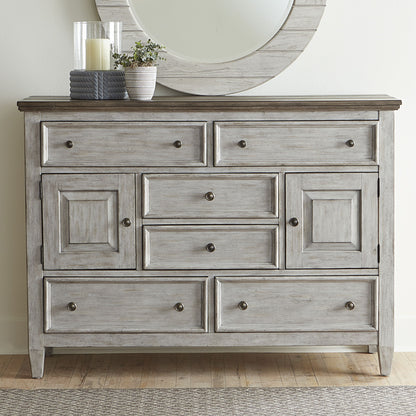 Heartland - 2 Door 6 Drawer Chesser - White - Hornell Furniture Outlet