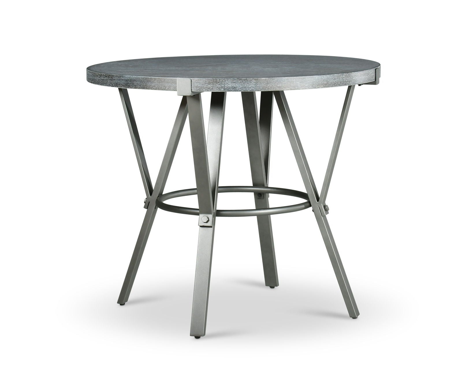 Portland - Round Counter Table - Dark Gray - Hornell Furniture Outlet