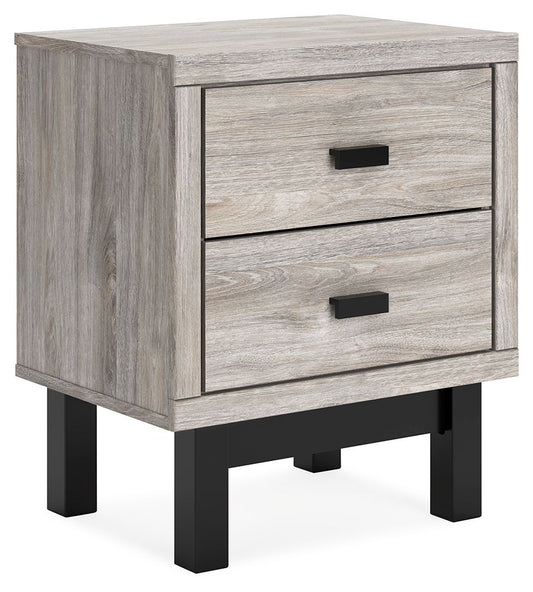 Vessalli - Black / Gray - Two Drawer Nightstand - Hornell Furniture Outlet