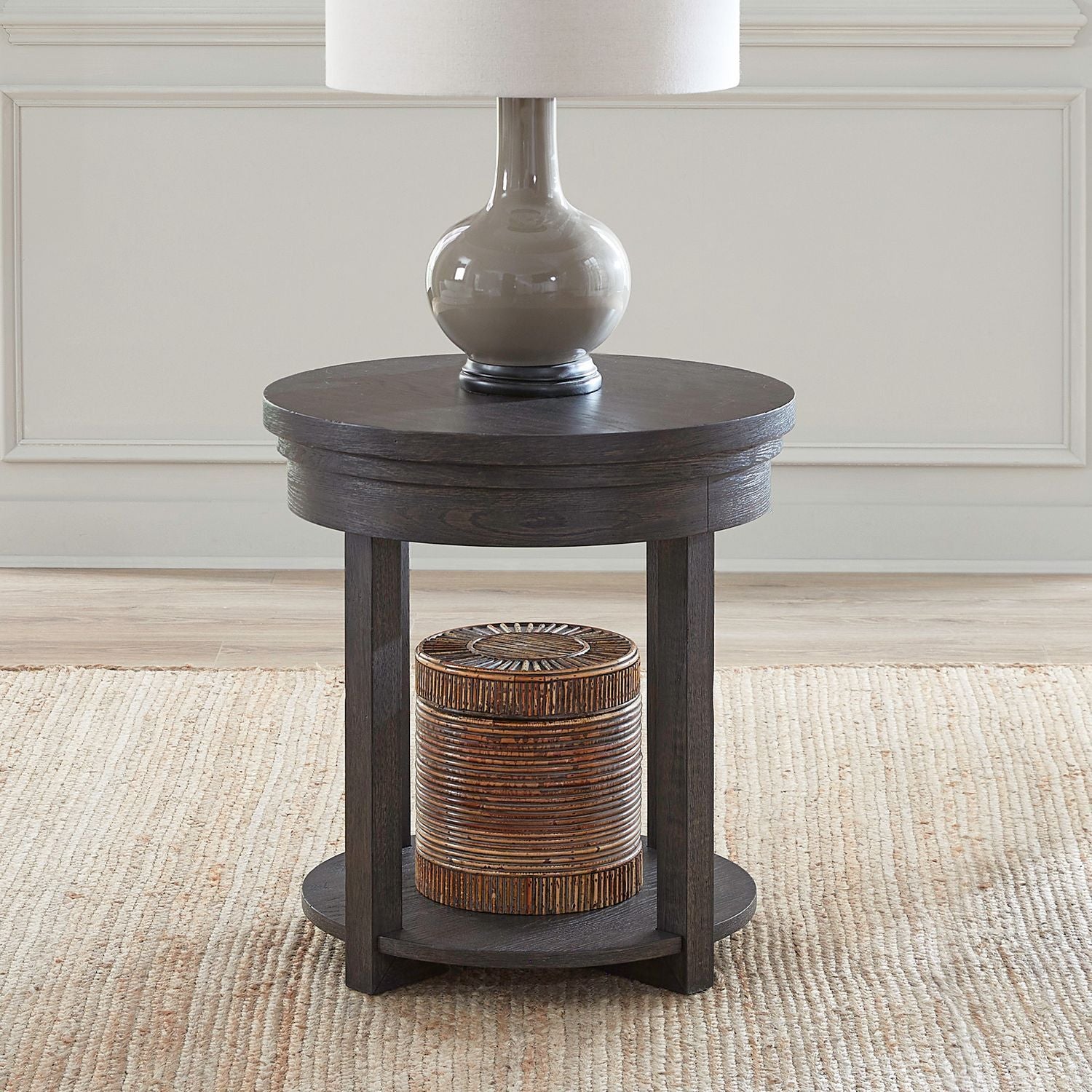 Weston - Round End Table - Brown - Hornell Furniture Outlet