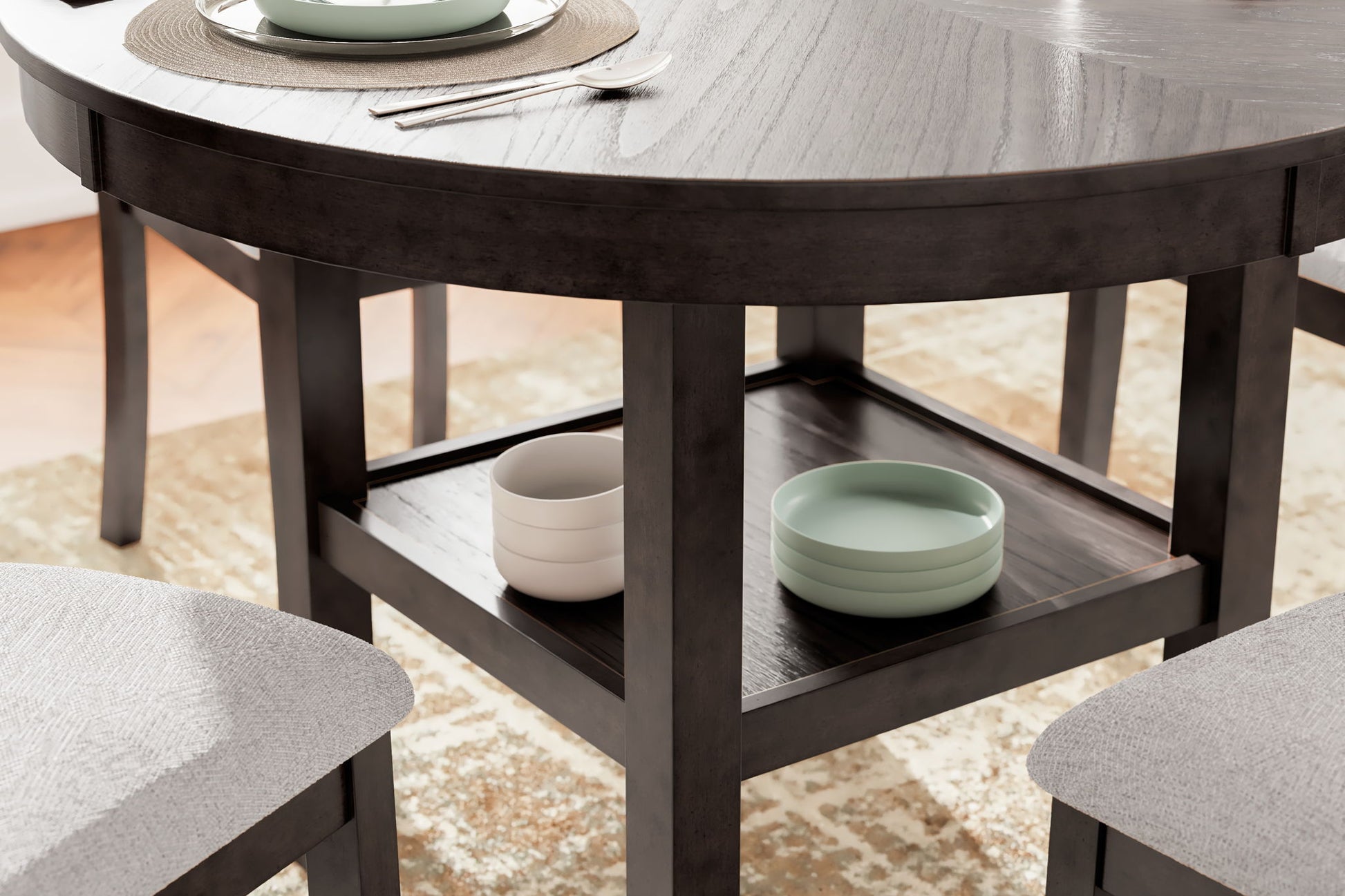 Langwest - Brown - Dining Room Table Set (Set of 5) - Hornell Furniture Outlet