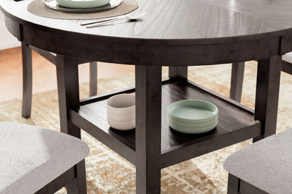Langwest - Brown - Dining Room Table Set (Set of 5) - Hornell Furniture Outlet