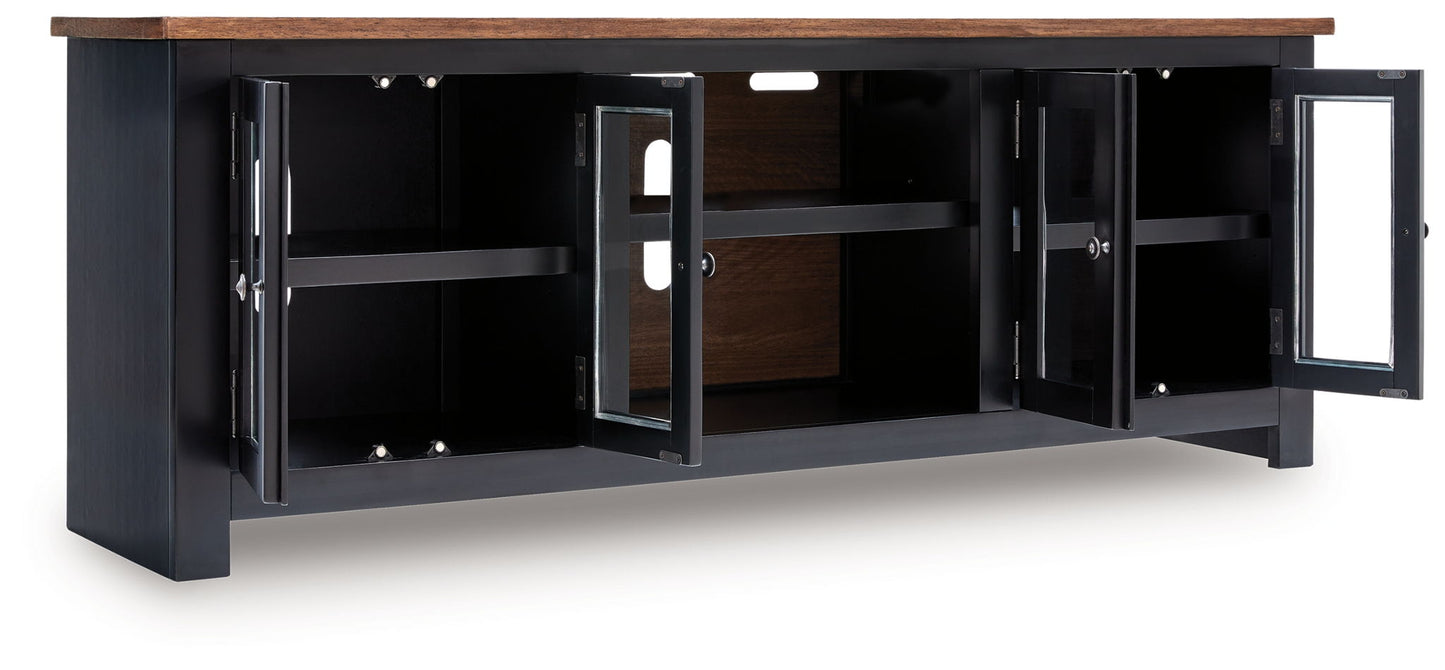 Wildenauer - Brown / Black - XL TV Stand With Fireplace Option - Hornell Furniture Outlet