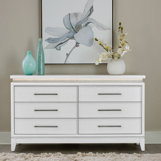 Reflections - 6 Drawer Dresser With Lights - White - Hornell Furniture Outlet